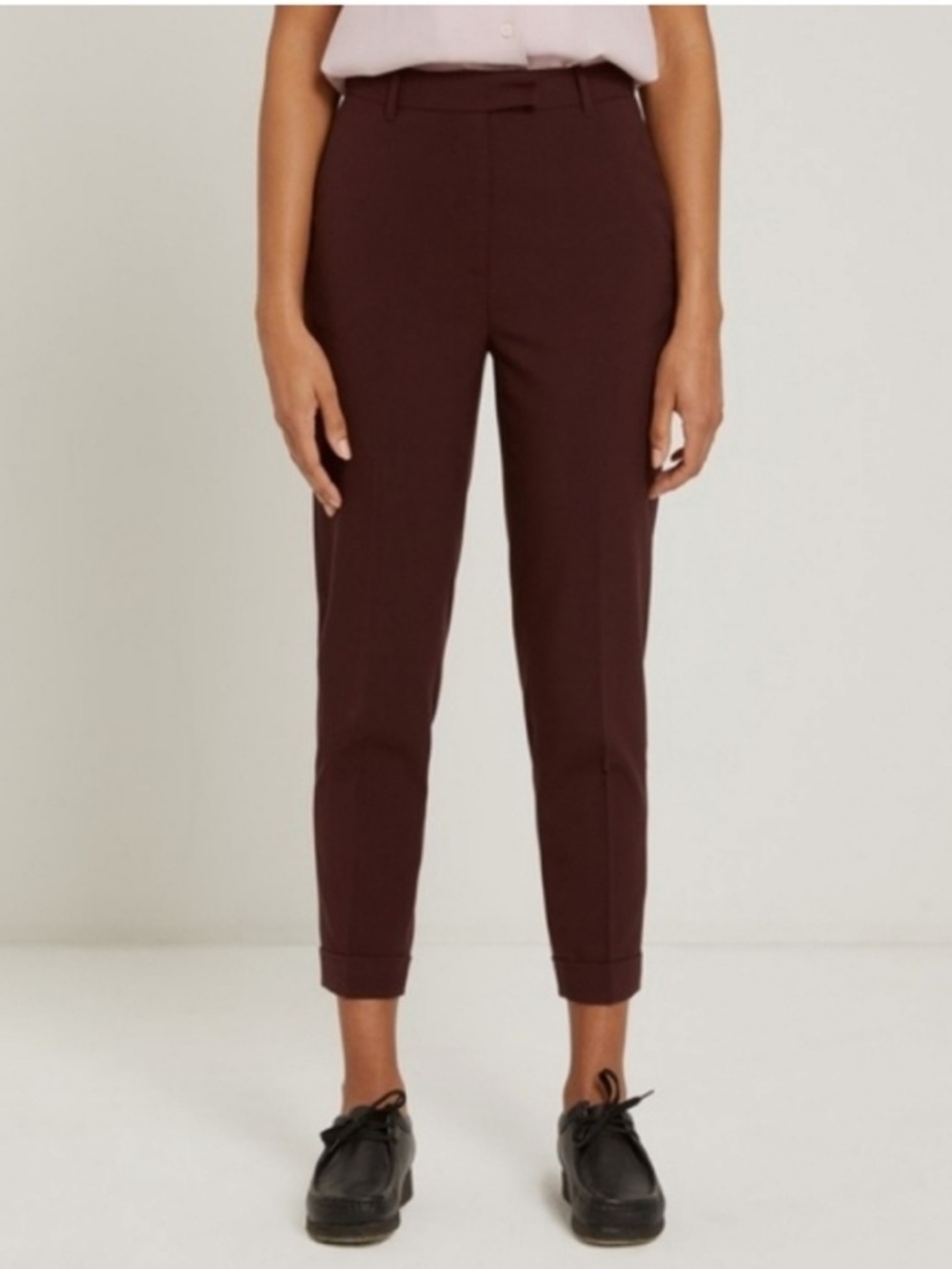 FRANK AND OAK Eleanor Burgundy Slim Tapered Pants Size 6